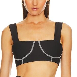 WeWoreWhat Cream and Black “Underwire” Bra